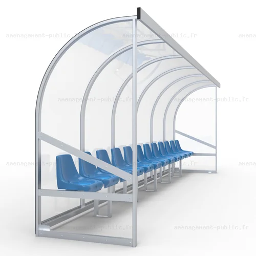 Abri de touche monobloc 12 sièges baquet 